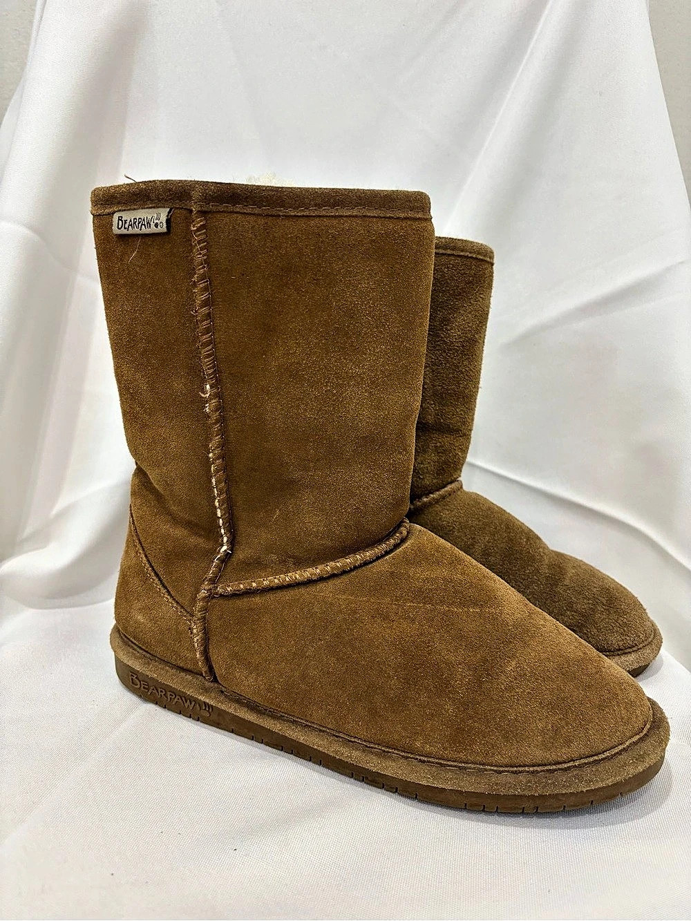 Bearpaw Emma Short Suede Winter Boots Brown US 7